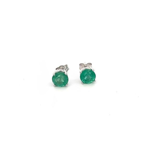 Natural Emerald Stud Earrings 14k White Gold 1.93 Carats Certified $1,995 121155 - Picture 5 of 12